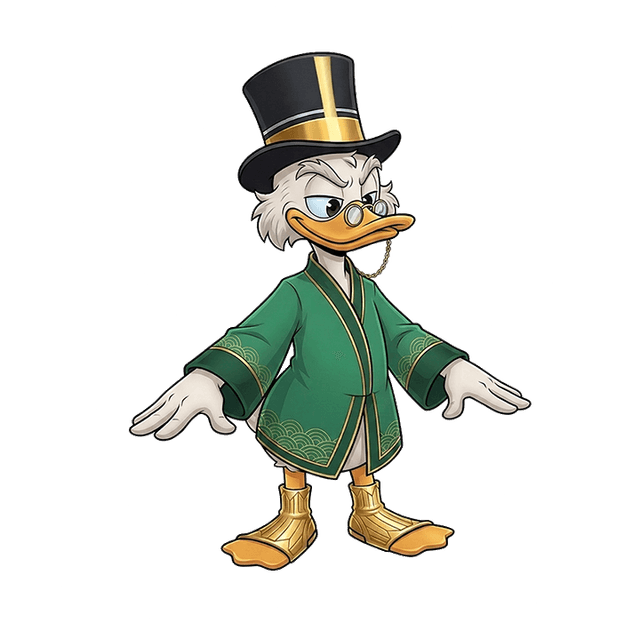Donald Coins mascot presenting the vault